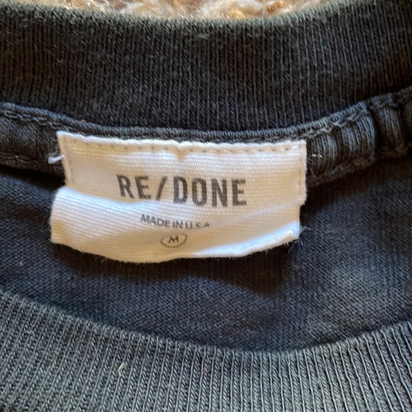 Re/done Long sleeved Black Tee M - Picture 2 of 4